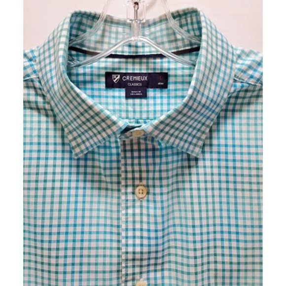 Cremieux Lightweight Cotton Long Sleeve Button-Down Gingham Plaid Shirt Size L - Picture 2 of 9